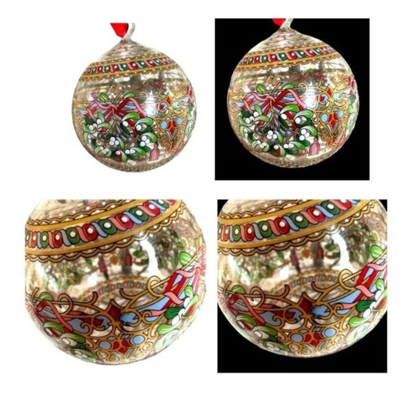 New Hutschenreuther Crystal Ball Christmas Ornament 1996 Art Deco Floral… - Picture 10 of 12